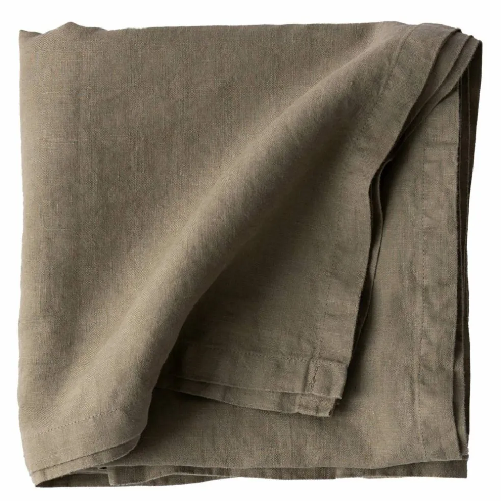 Bordsduk i linne 145x330 cm, olive