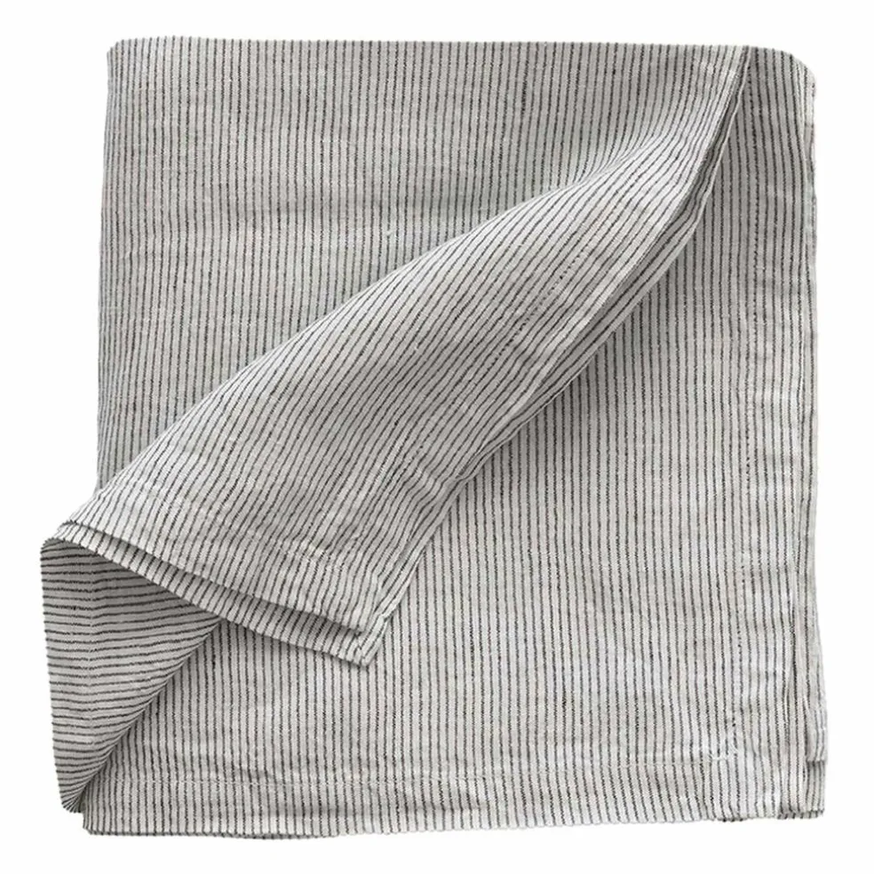 Bordsduk i linne 145x330 cm, pinstripe