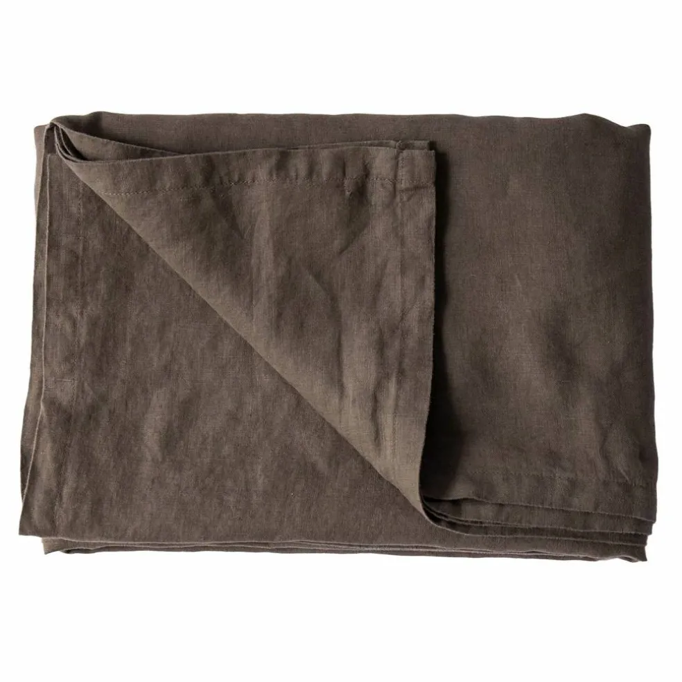Bordsduk i linne 145x145 cm, taupe