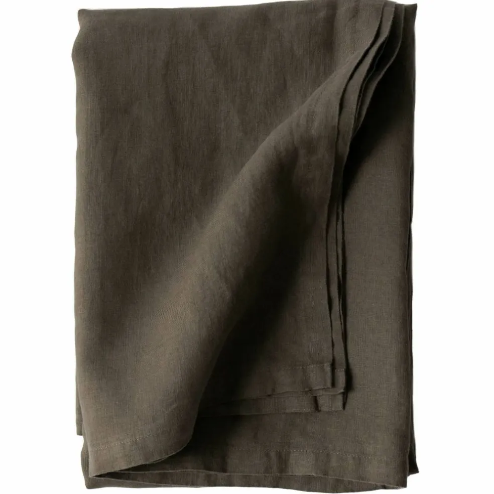 Bordsduk i linne 145x145 cm, taupe