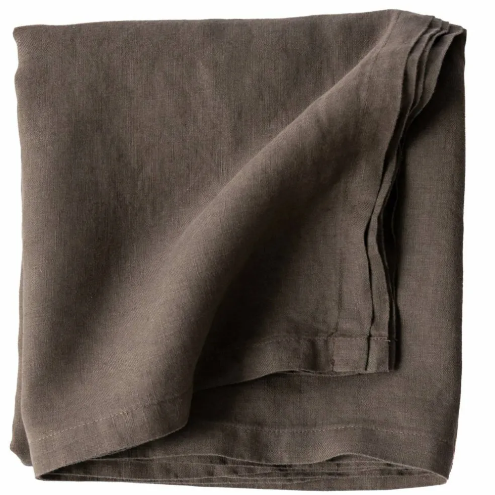 Bordsduk i linne 145x145 cm, taupe