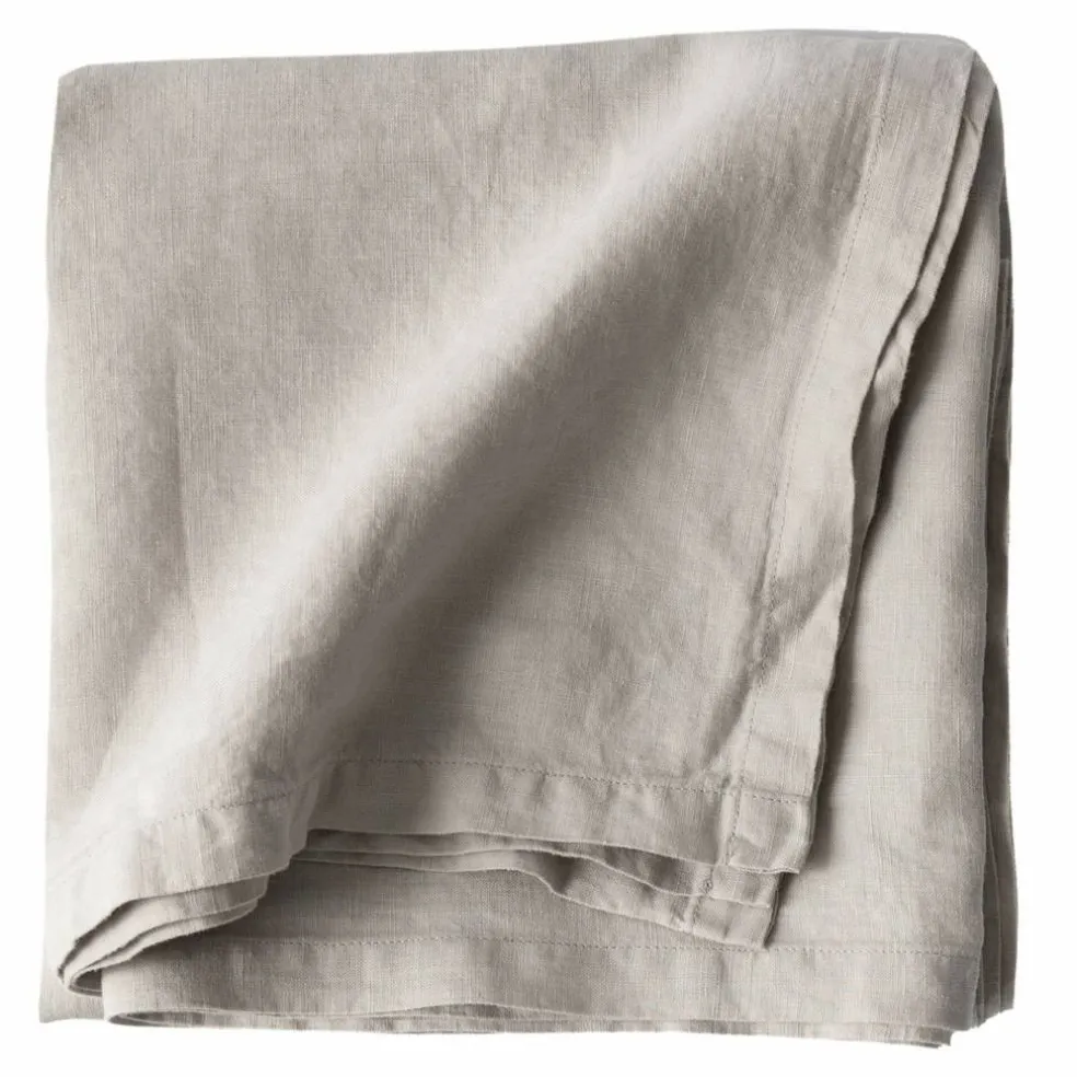 Bordsduk i linne 145x330 cm, warm grey
