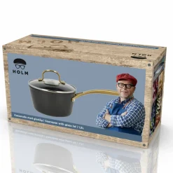 Brasserie kastrull m. glaslock 1,5 liter, svart