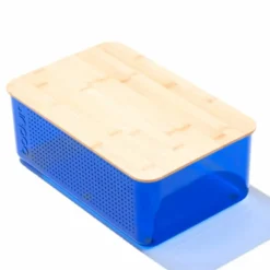 Brödlåda med bambulock stor, orange
