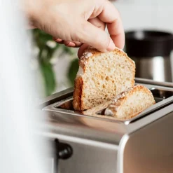 Brödrost 2 skivor, rostfritt stål