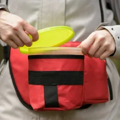 Bärplockarbälte med hink 1,8 liter, röd