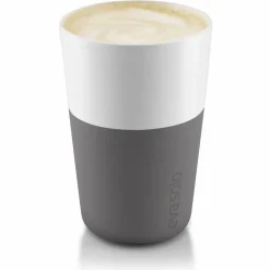 Cafe Latte-mugg, 2 stk. Grå