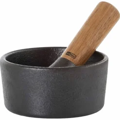 Camo mortel 12 cm, gjutjärn/akacieträ