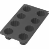 Canelé Bordelais silikonform 8 hål, svart