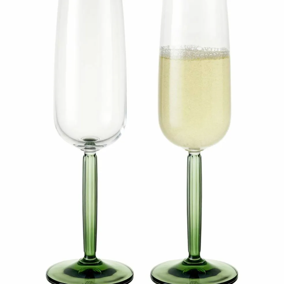 Champagneglas 24 cl grön, 2-pack