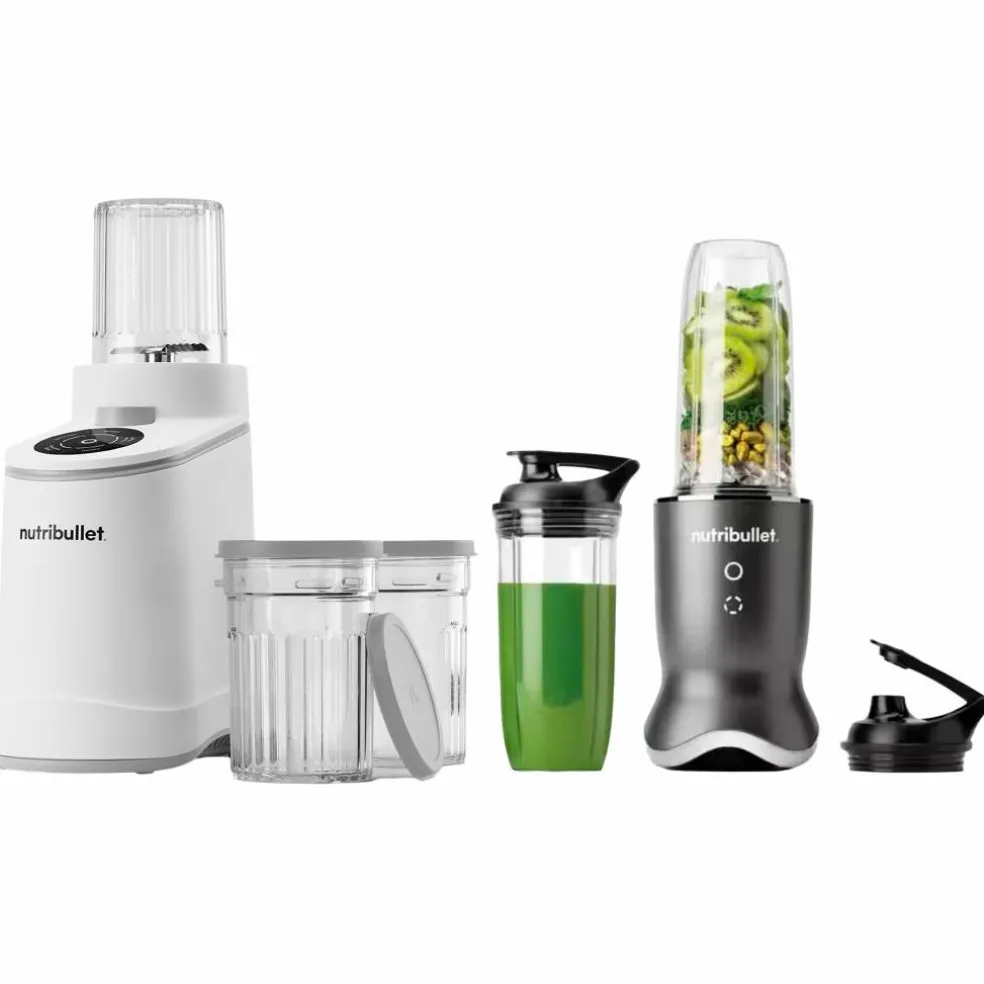 Chill NBD0503W glassmaskin & Ultra NB1206DG personal blender, vit/grå