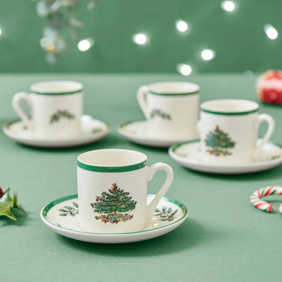 Christmas Tree espressokopp 4-pack
