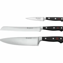 Classic Knivset 3 delar, Kockkniv + Brödkniv + Skalkniv