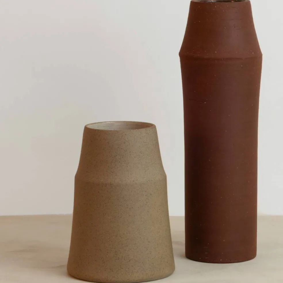 Clay vas 18 cm, warm sand