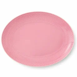 Color serveringsfat, oval, rosa