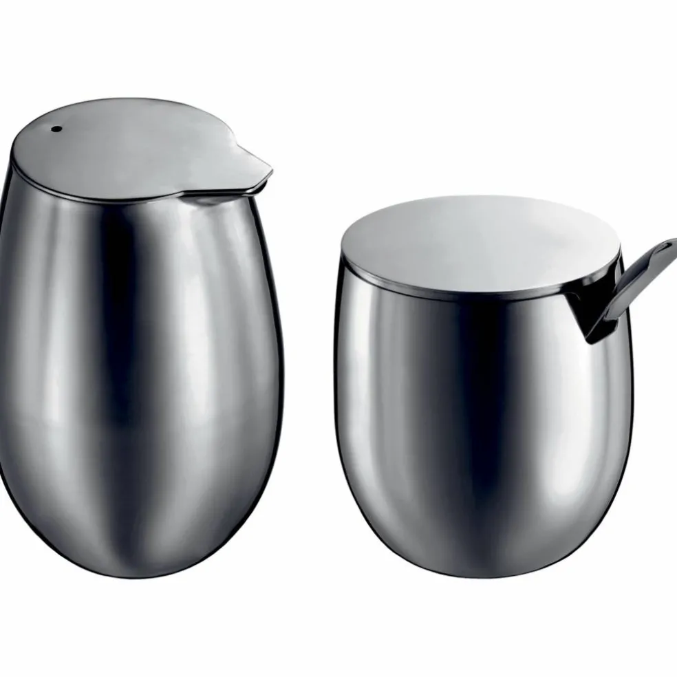 COLUMBIA SET Socker- och gräddset - matt krom