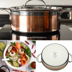 Copperbond gryta med lock 18 cm