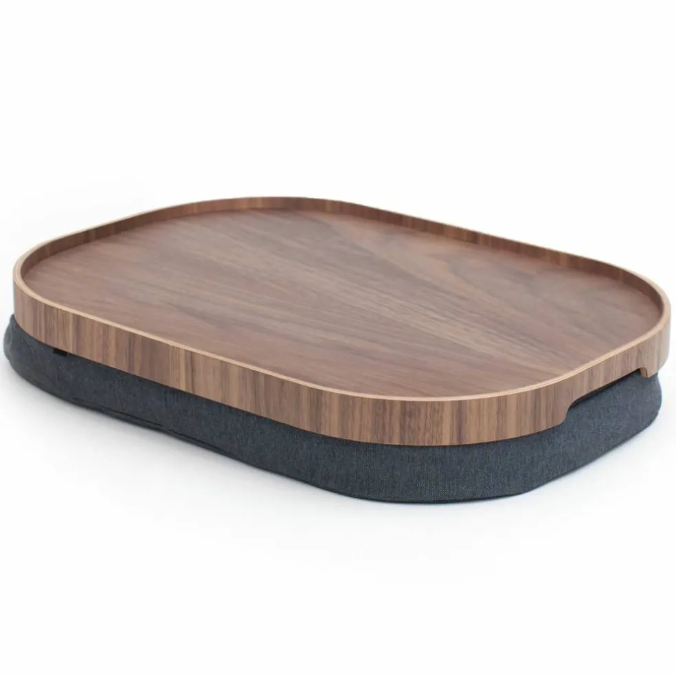 CurveLine Laptray knäbricka med anti-slip, large, valnöt