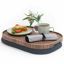 CurveLine Laptray knäbricka med anti-slip, large, valnöt
