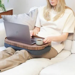 CurveLine Laptray knäbricka med anti-slip, large, valnöt