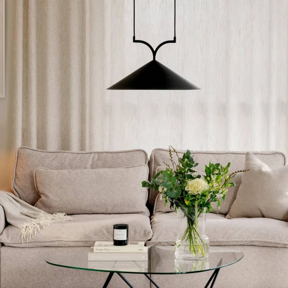 Curve pendel taklampa 50 cm, svart