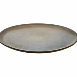 Desserttallrik, metallisk brun