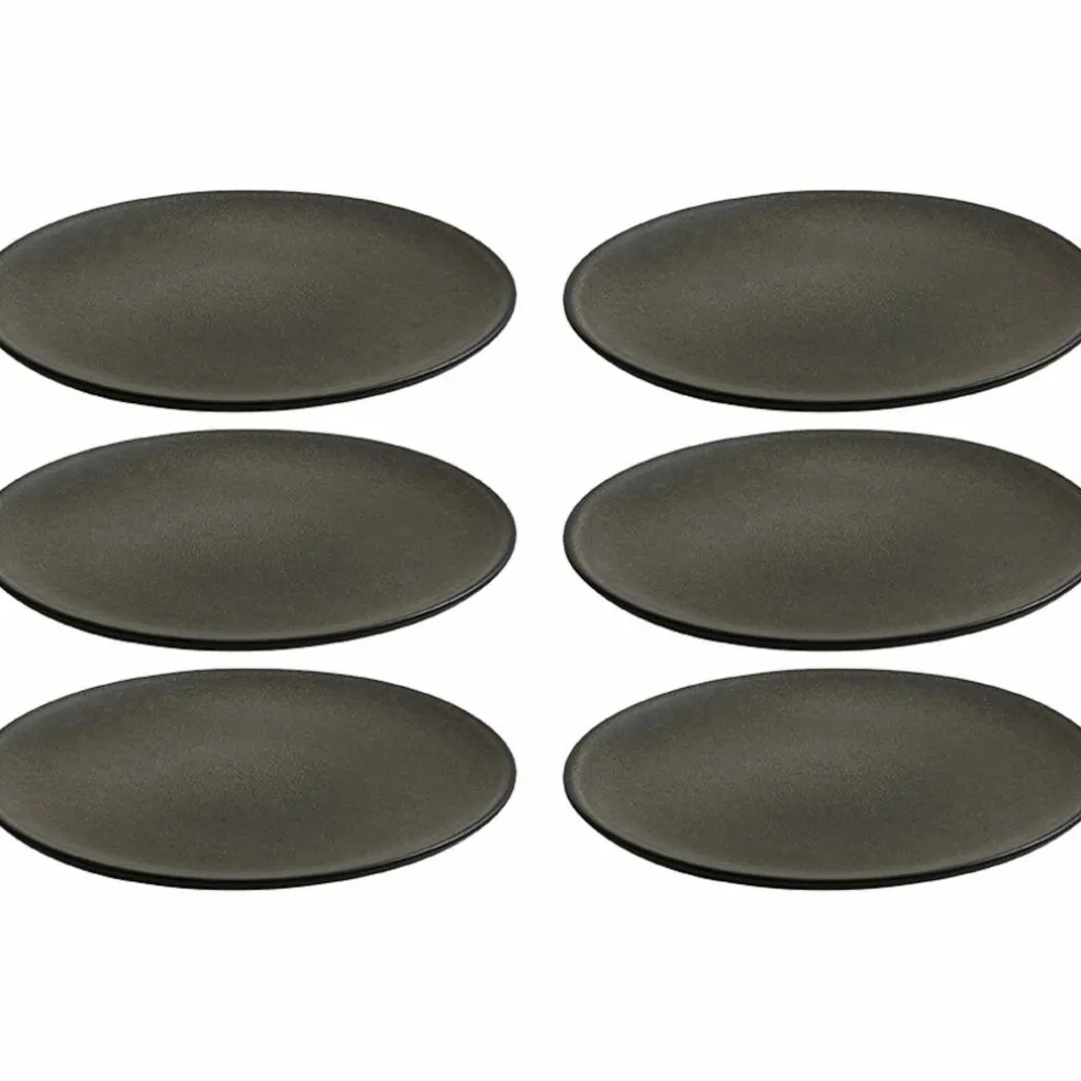 Desserttallrik 6 st, metallic brown