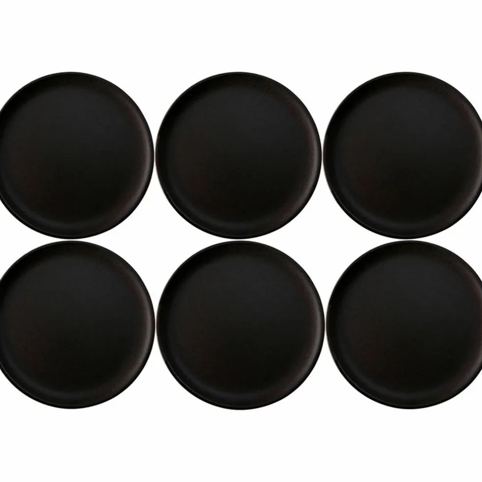 Desserttallrik 6 st, metallic brown