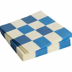 Dinner servett, off-white/blue