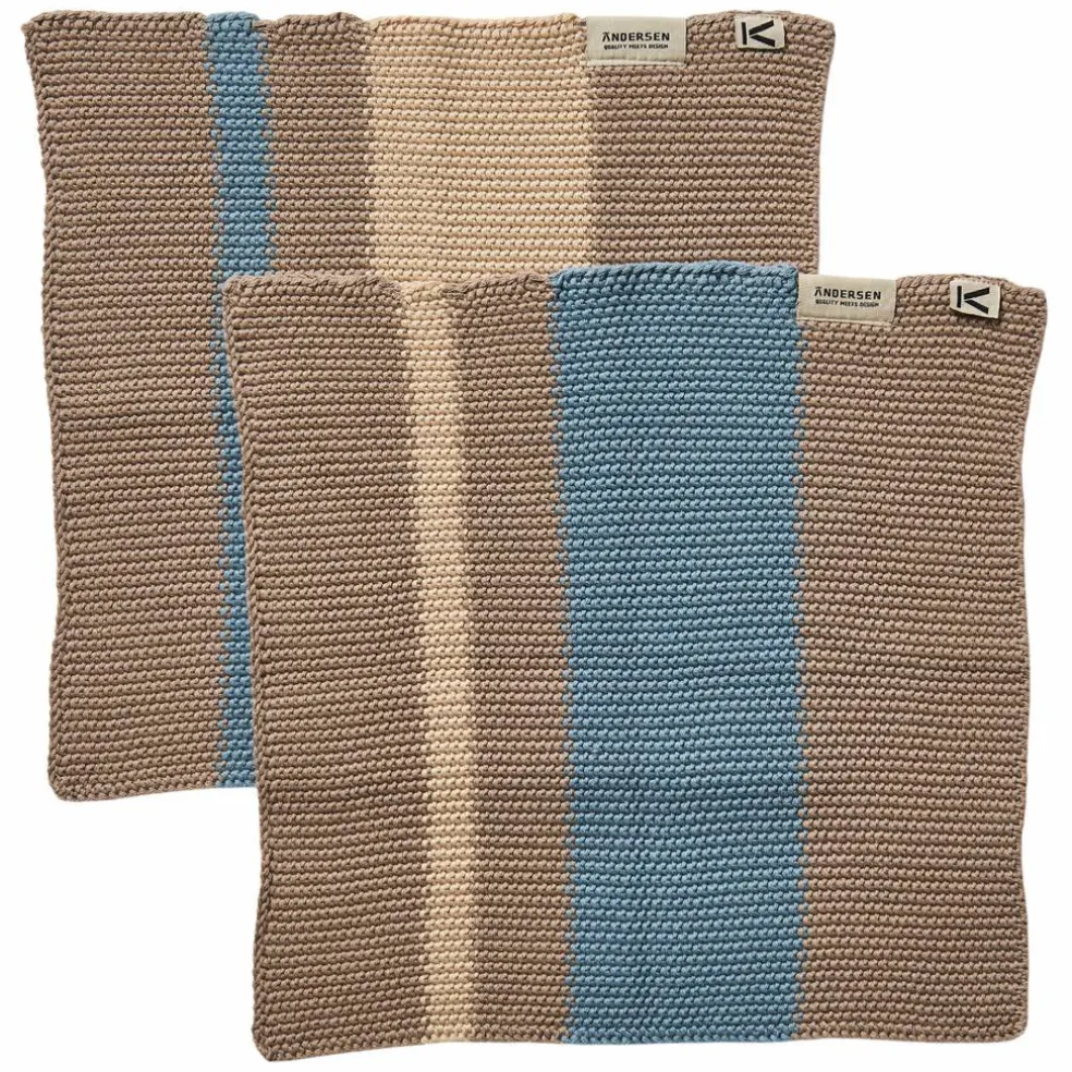 Disktrasa 27 × 27 cm 2-pack, beige/blå