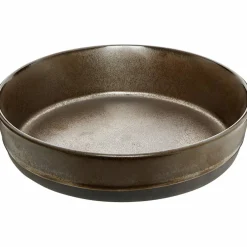 Djup tallrik i stengods 19,4 cm, metallisk brun