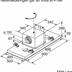 DRC97AQ50 Serie 6 takfläkt 90 cm, rostfritt stål