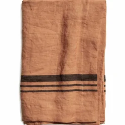 Duk LIMRICK i linné, stripe, Dry Terracotta