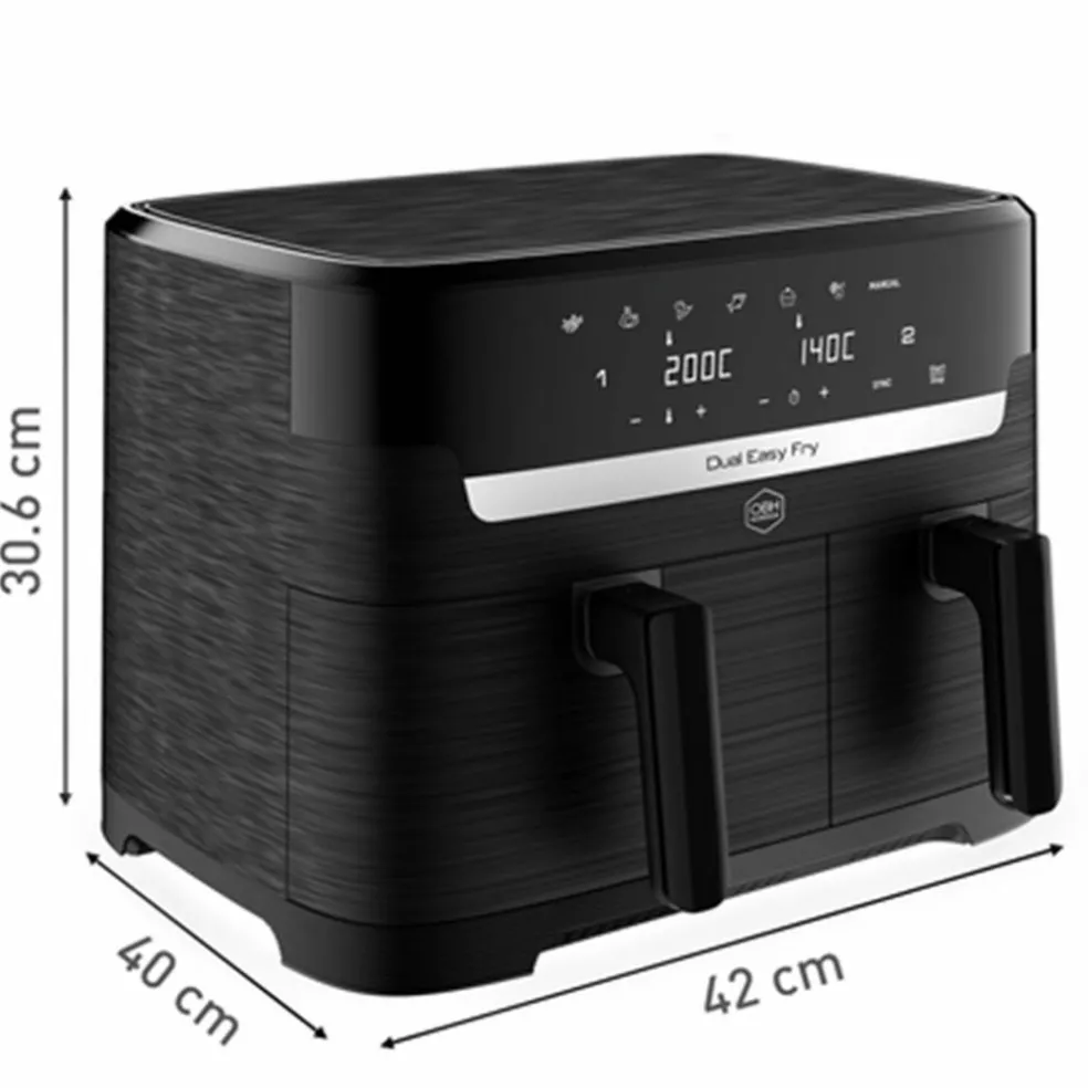 Easy Fry Dual airfryer 8,3 liter, svart
