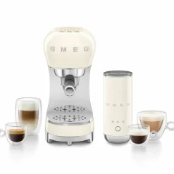 ECF12CREU manuell espressomaskin med mjölkskummare, creme