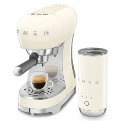 ECF12WHEU manuell espressomaskin med mjölkskummare, vit