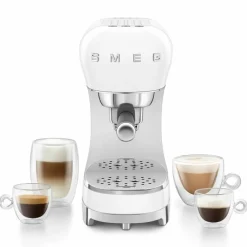 ECF12WHEU manuell espressomaskin med mjölkskummare, vit