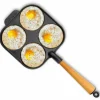 Egg gjutjärnspanna, handtag i bok