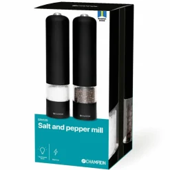 Elektrisk salt- & pepparkvarn, mattsvart