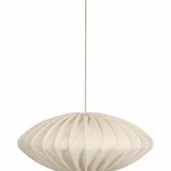 Ellipse taklampa, 80 cm, linne, natural