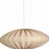 Ellipse taklampa, 65 cm, linne, natural