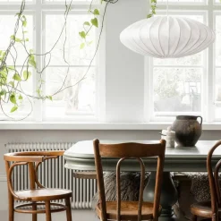 Ellipse taklampa, 65 cm, linne, natural