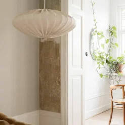 Ellipse taklampa, 65 cm, linne, natural