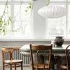 Ellipse taklampa, 65 cm, linne, sand