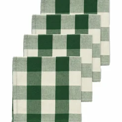 Elsa servetter 4-pack 40×40cm, grön/beige