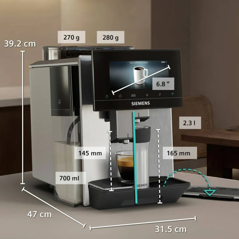EQ900 plus iAroma TQ927EZ3 helautomatisk espressomaskin, inox