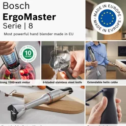 ErgoMaster Serie 8 MSM8M934 stavmixer, rostfritt stål