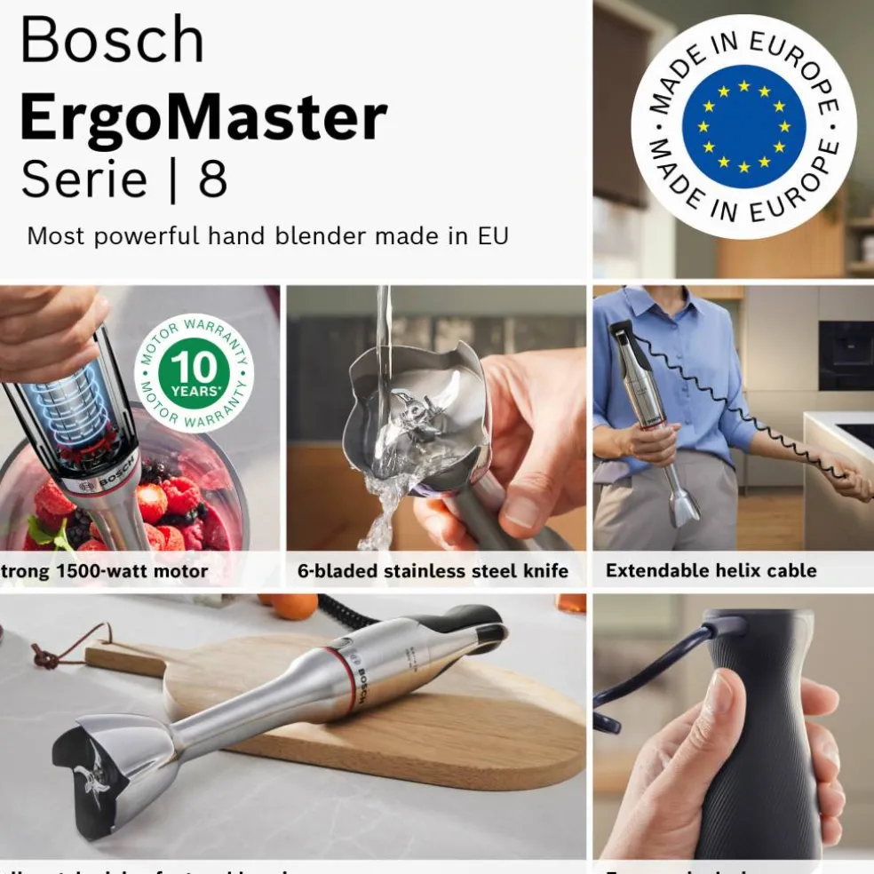 ErgoMaster Serie 8 MSM8M934 stavmixer, rostfritt stål