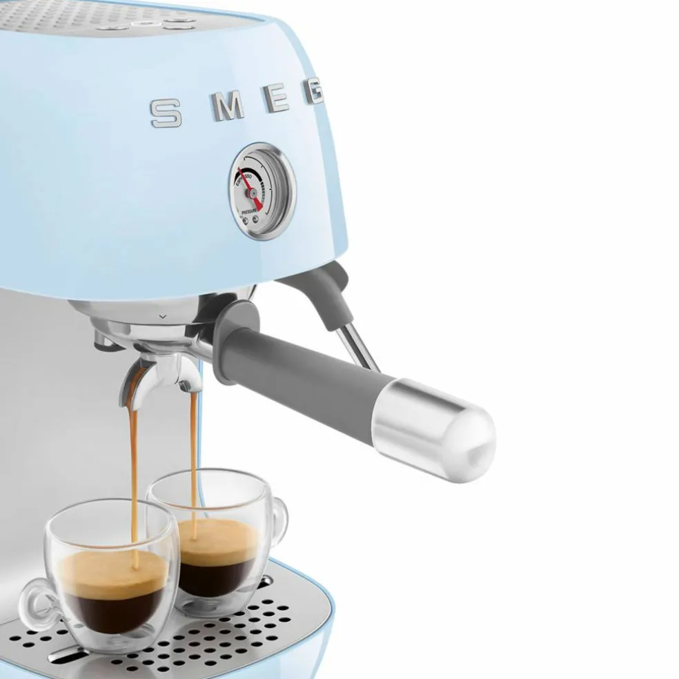 Espressomaskin med Cold Brew, pastellblå