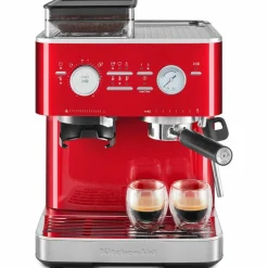 Espressomaskin med kaffekvarn, candy apple